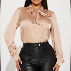 Champagne Satin Blouse